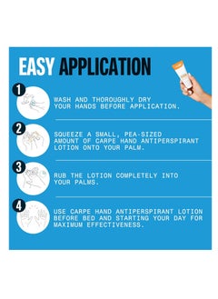 Carpe Carpe Antiperspirant Hand Lotion, A dermatologist-recommended smooth lotion that helps stop hand sweat, Great for hyperhidrosis (Original Eucalyptus)  - Image 2