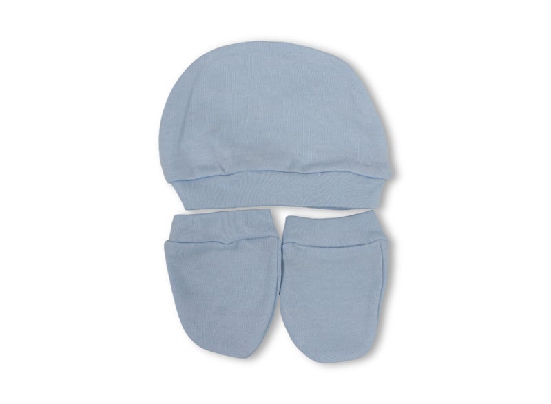 Baby Winter Hat & Gloves Set – Baby Blue - Image 1