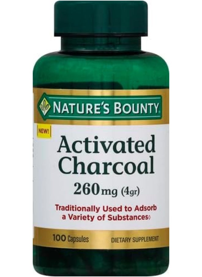Nature's Bounty Activated Charcoal, 260 mg, 100 Capsules