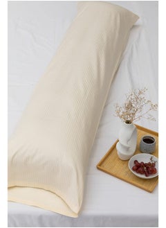 MEHALLA Long Pillowcase Set - Satin - Double - Off White - 160*45 cm - 100% Egyptian Cotton 