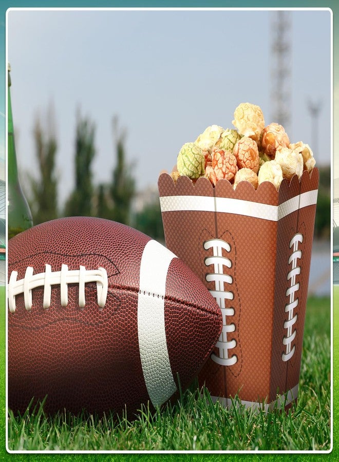 Sinload 36 Set Football Party Supplies Kit Football Popcorn Paper Snack Boxes Plastic Treat Goodie Bags Popcorn Bucket with Twist Ties for Sport Tailgate Birthday Party Supplies - Image 4