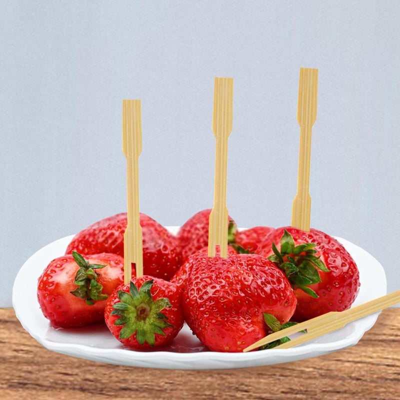BLUETOP [2 Packs of 110 PCS] 3.5 inch Appetizer Picks, Prong Mini Fork for Appetizers, Cocktail Forks Appetizer Forks, Bamboo toothpicks for Appetizer, Wooden Food Picks for Fruit, Charcuterie Accessories. - Image 5