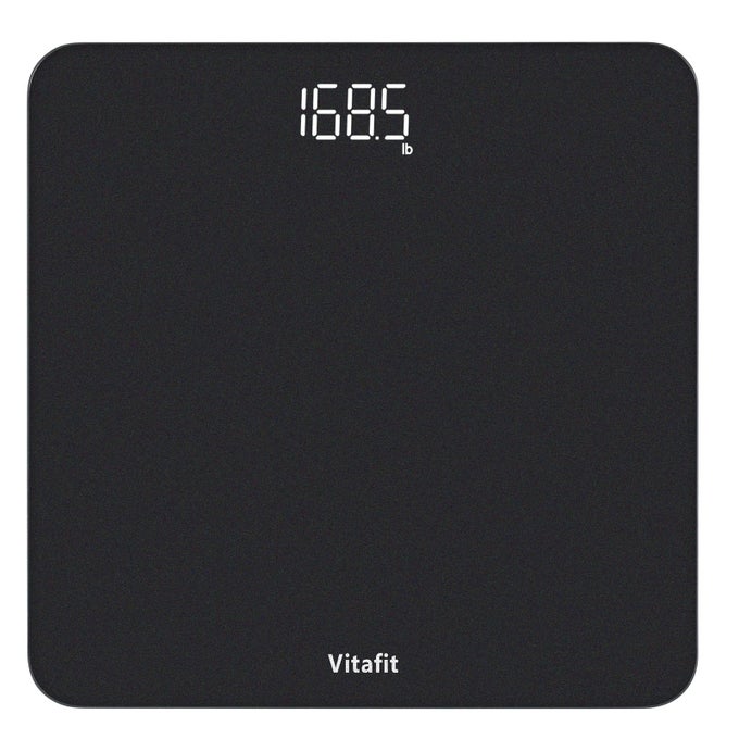 DIGITAL BATHROOM SCALE FOR BODY WEIGHT WEIGHING PROFESSIONAL SINCE 2001 CLEAR LED DISPLAY AND STEPON 3AAA BATTERIES INCLUDED 400LB182KG SPRAY SILVER BLACK