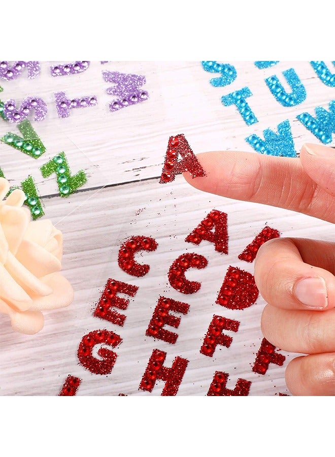 7 Pcs Glitter Alphabet Letter Stickers, Self Adhesive Stickers, DIY Decorative Stickers for Grad Cap and Handicraft Art Ect (Colorful) - Image 3