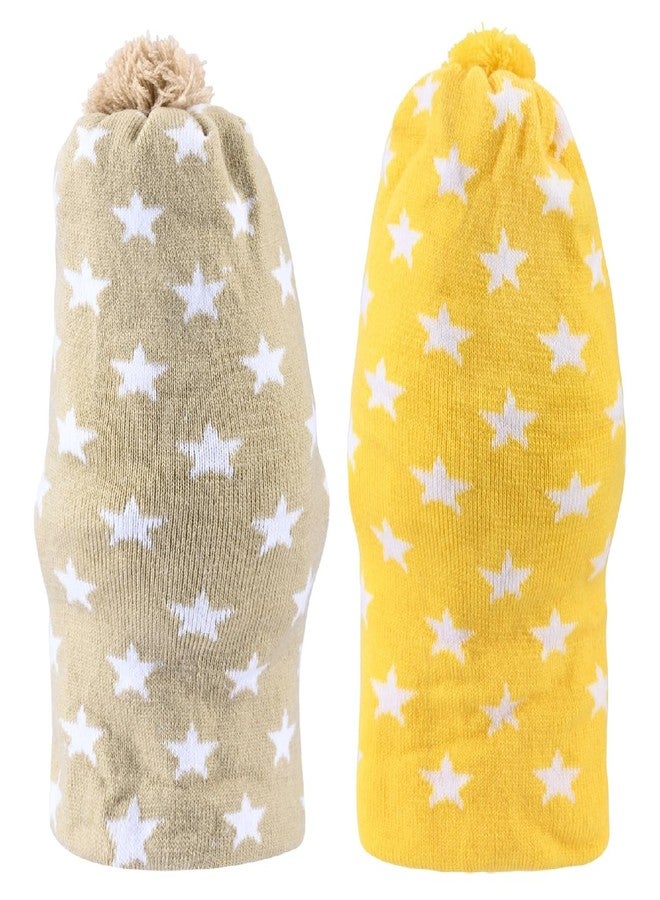 Queen Style Cute Woolen Monkey Caps for Boys and Girls (Fit for Age 2-5 Years- Pack of 2) (in, Age, 2 Years, 5 Years, Beige and Yellow) - Image 2