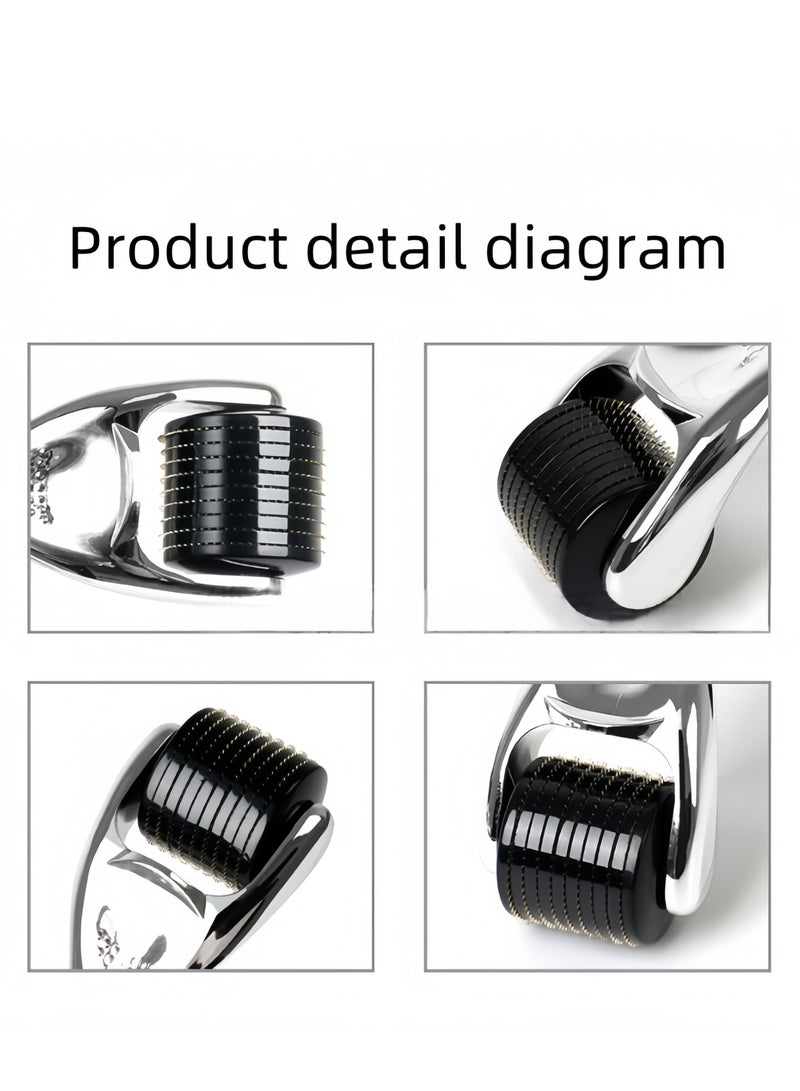 Loquat Skin Roller Therapy System Black 0.25mm  Roller Microneedle Roller For Face, Roller for Beard Micro Needle Roller For Face Scalp - Image 2