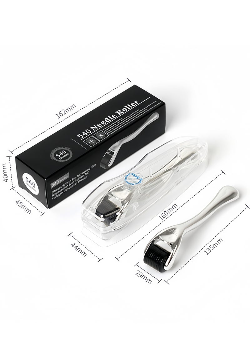 Loquat Skin Roller Therapy System Black 0.25mm  Roller Microneedle Roller For Face, Roller for Beard Micro Needle Roller For Face Scalp - Image 1