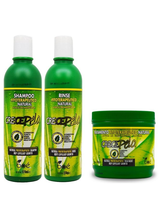 BOE Oe Crece Pelo 3 In 1 Combo Set Shampoo Fitoterapeutico Rinse Fitoterapeutico Tratamiento Fitoterapeutico - Image 1