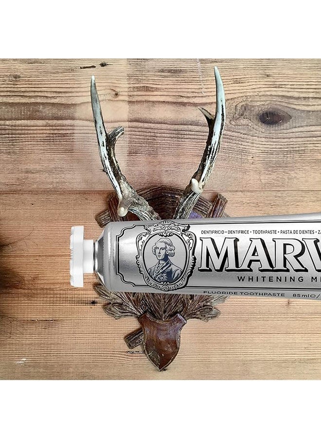 مارفيس تبييض معجون الأسنان النعناع 25 مل, يعزز تبييض الأسنان الطبيعي, معجون الأسنان إزالة اللوحة, طازجة طويلة الأمد - Image 3