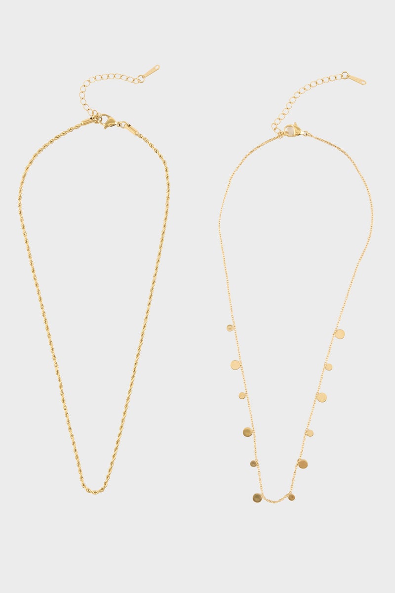 DeFacto Gold Woman Woman Gold 2 Piece Steel Necklace Casual - Image 2