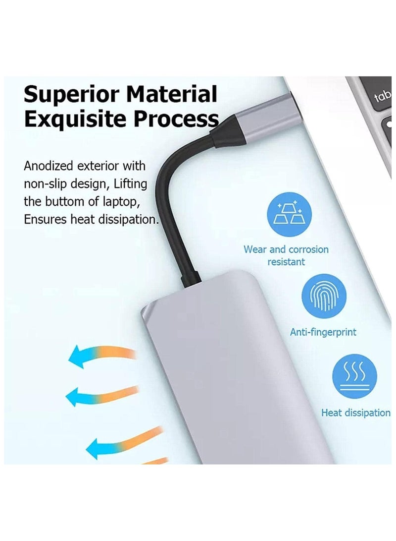 Digipace USB C Aadapter Hub, 4 in 1 USB Type C to 4K HDMI,VGA,USB3.0 & USB-C PD Multiport Dock Station Compatible with MacBook Series, Chromebook, Zenbook etc Type C Devices - Image 2