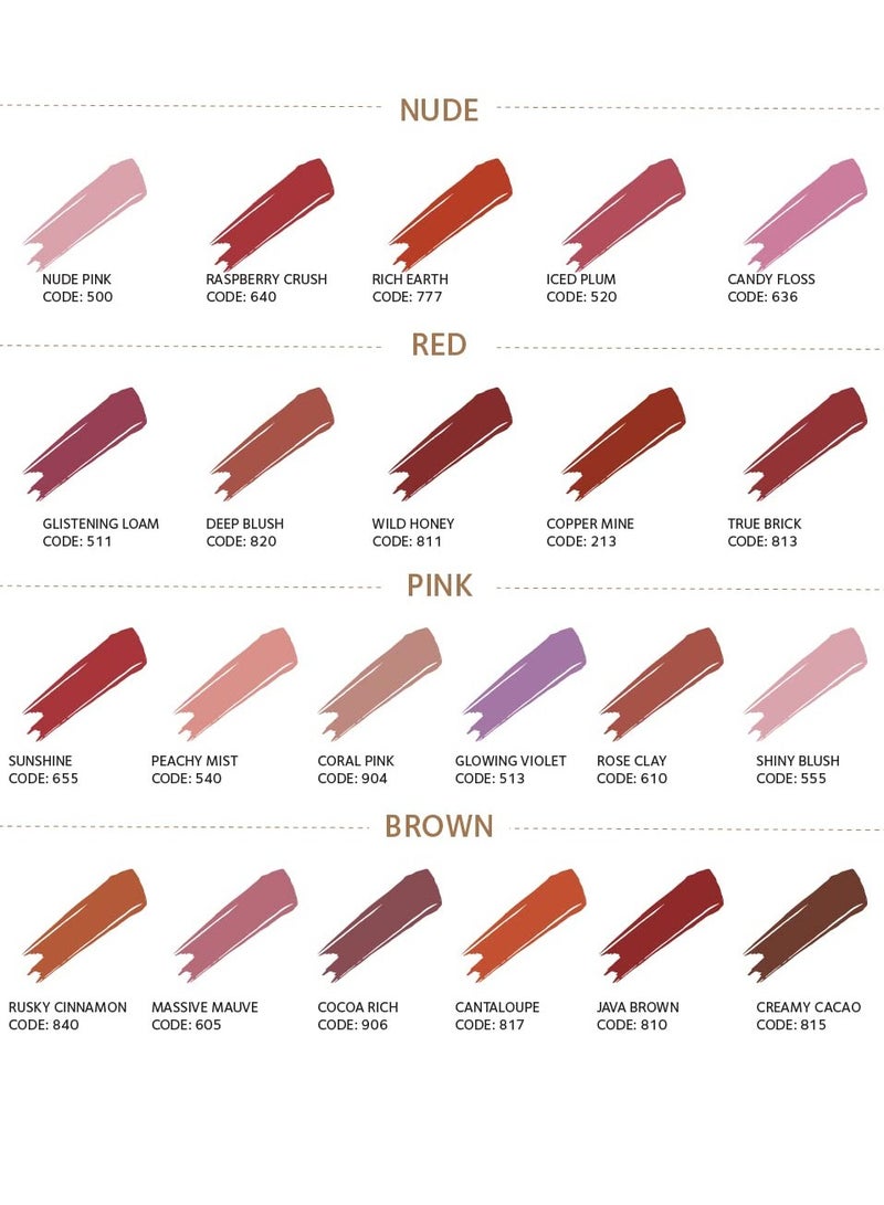 SoulTree Ayurvedic Lipstick Rusty Cinnamon 840 4gm - Image 3