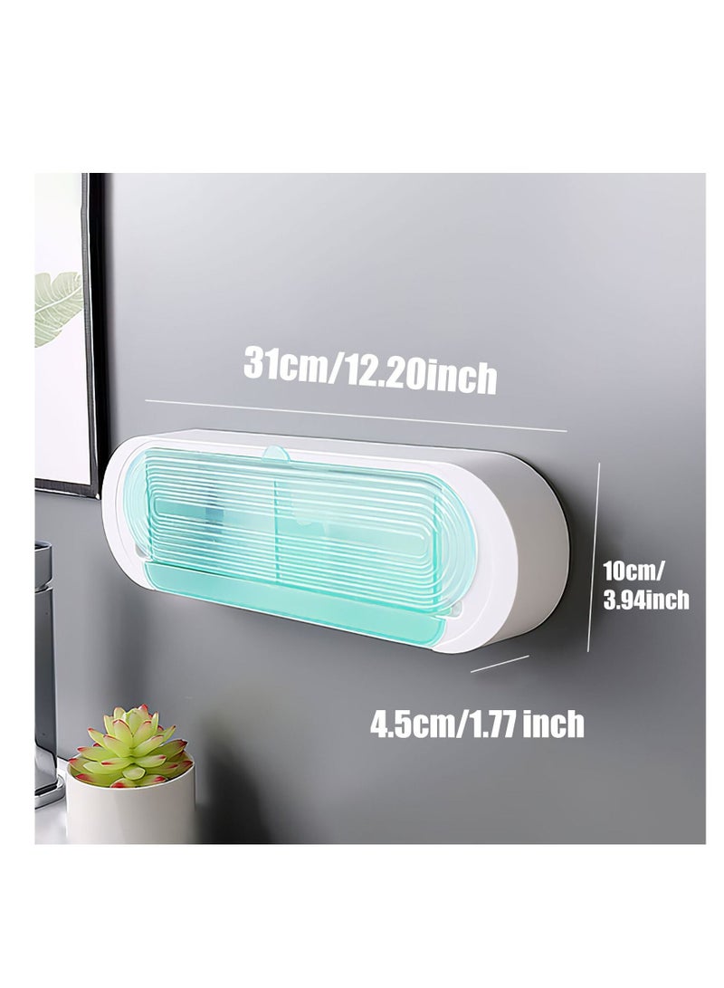 DARIYAH Soap Rack Box with Flip Lid Wall Mounted Rack Two Compartments Space Saving Water Collection Tray XQ-036 - Image 2