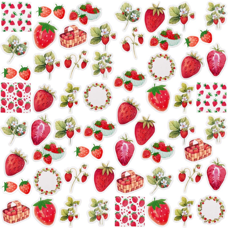 OIIKI 225 PCS Mini Size Stickers for Scrapbooks DIY Decoration Strawberry Stickers for Laptop Suitcase Diary Notebooks Scrapbook Envelope Sealing Card Making 5 Pack x 45 PCS