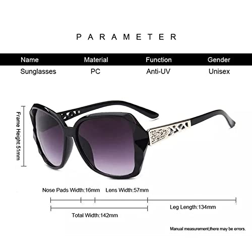 Dervin UV Protected Han Edition Designer Oversized Sunglasses for Women (Purple) - Pack of 1 - Image 4