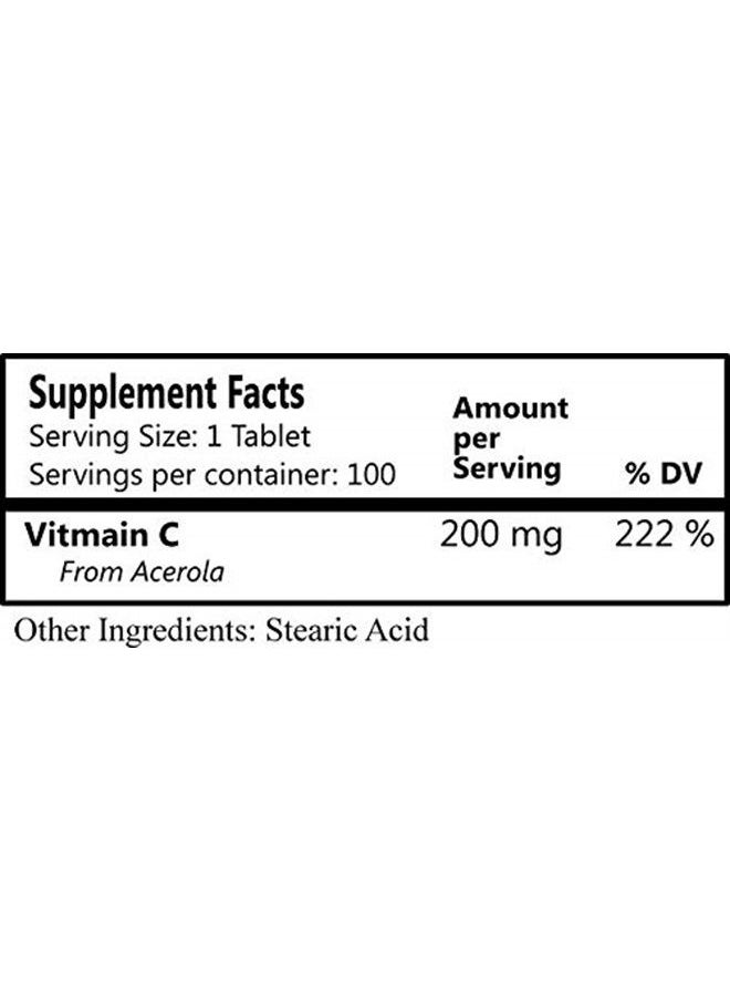 Daily Manufacturing - Daily's Nature C (200 mg Vitamin C from Acerola Cherries,100 Vegetarian Capsules) - Image 1