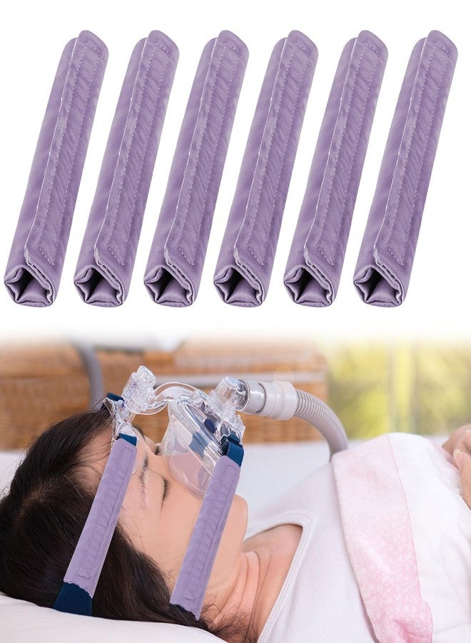 JDVBDNK ٦ عبوات من أغطية حزام جهاز التنفس CPAP المصنوعة من الساتان الناعم، وسائد قناع جهاز التنفس CPAP، وسائد حزام جهاز التنفس CPAP قابلة للتهوية، واقي شعر جهاز التنفس CPAP للنساء، أغطية حزام جهاز التنفس CPAP حريرية عالمية لتقليل العلامات الحمراء (بنفسجي فاتح) - Image 1
