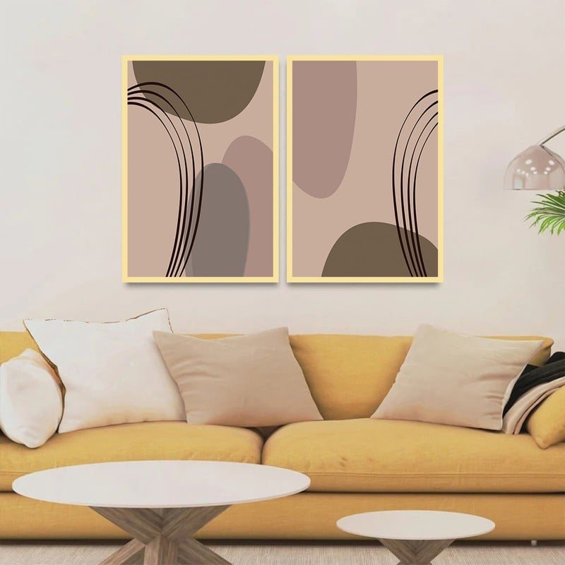 Marktna Double canvas painting with a Bohemian art design, total size 100 x 70 cm - Image 2