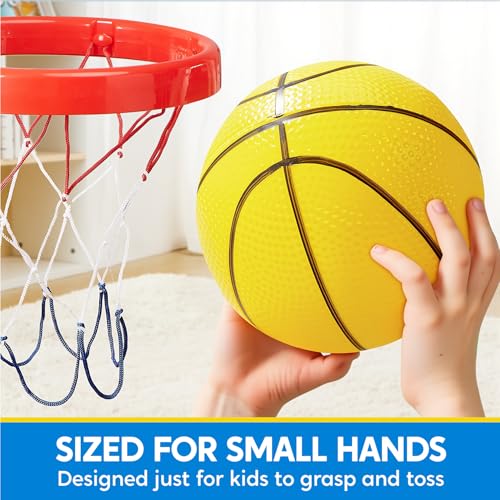 SYNCFUN 6 PCS Mini Basketballs, 5 inches Colorful Small Ball for Basketball Hoop, Inflatable Rubber Ball, Sports Toys Gift for Toddlers and Teenagers (6 Colors) - Image 3