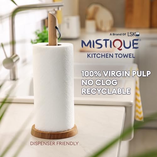 MISTIQUE 2 Ply 102 Pulls Kitchen Towel/Tissue Paper Roll | Soft and Highly Absorbent | 100% Natural Virgin Pulp | Dispenser Friendly - Image 4