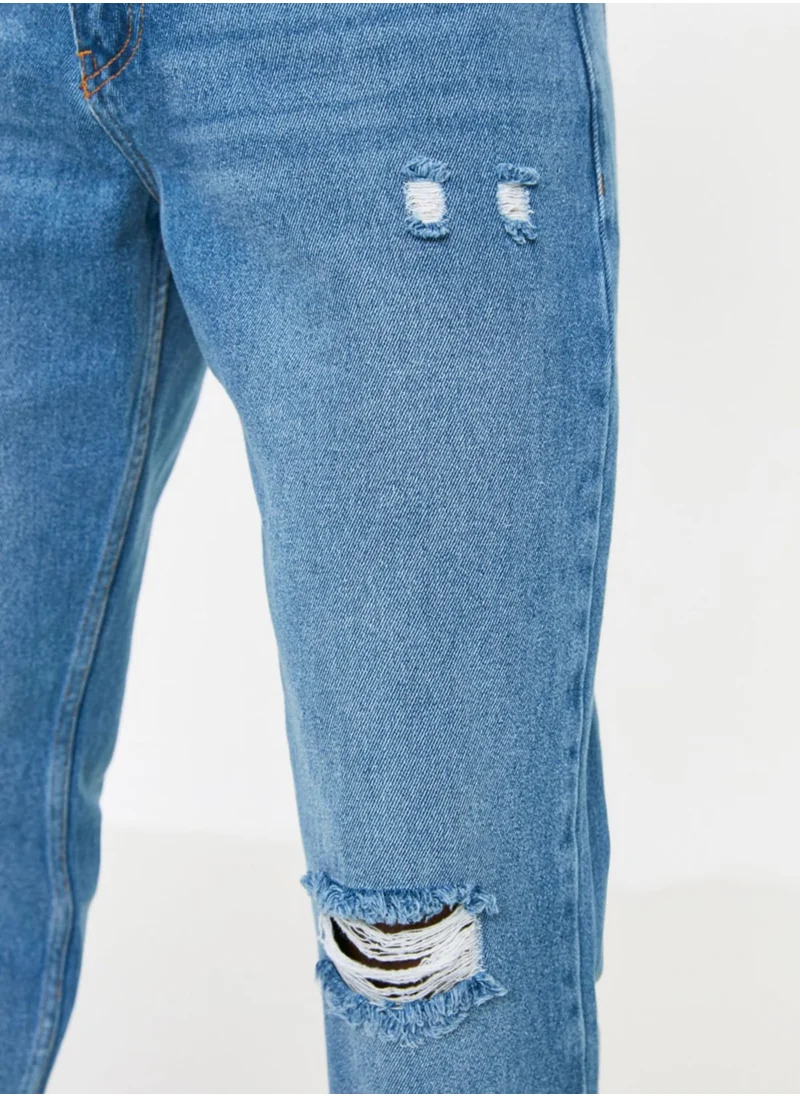 trendyol Distressed Straight Fit Jeans