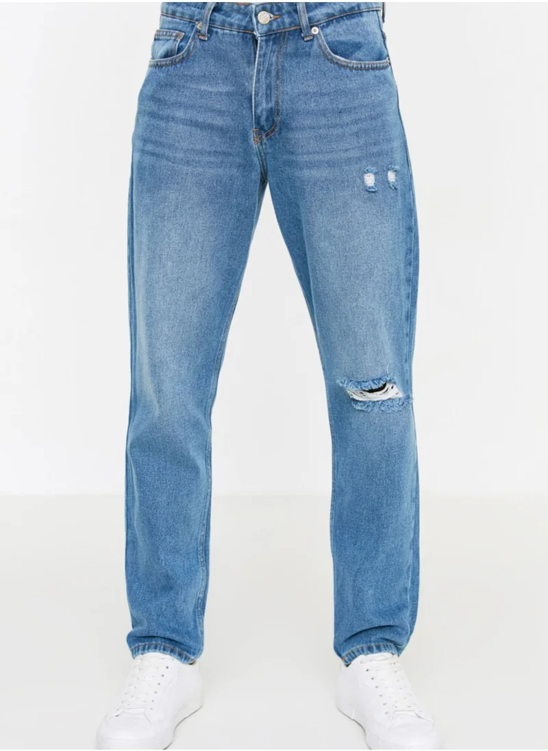 trendyol Distressed Straight Fit Jeans