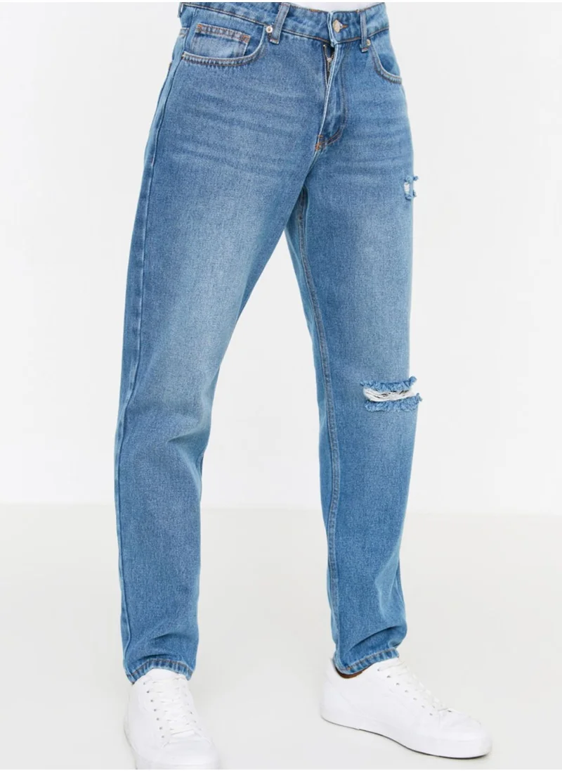 trendyol Distressed Straight Fit Jeans