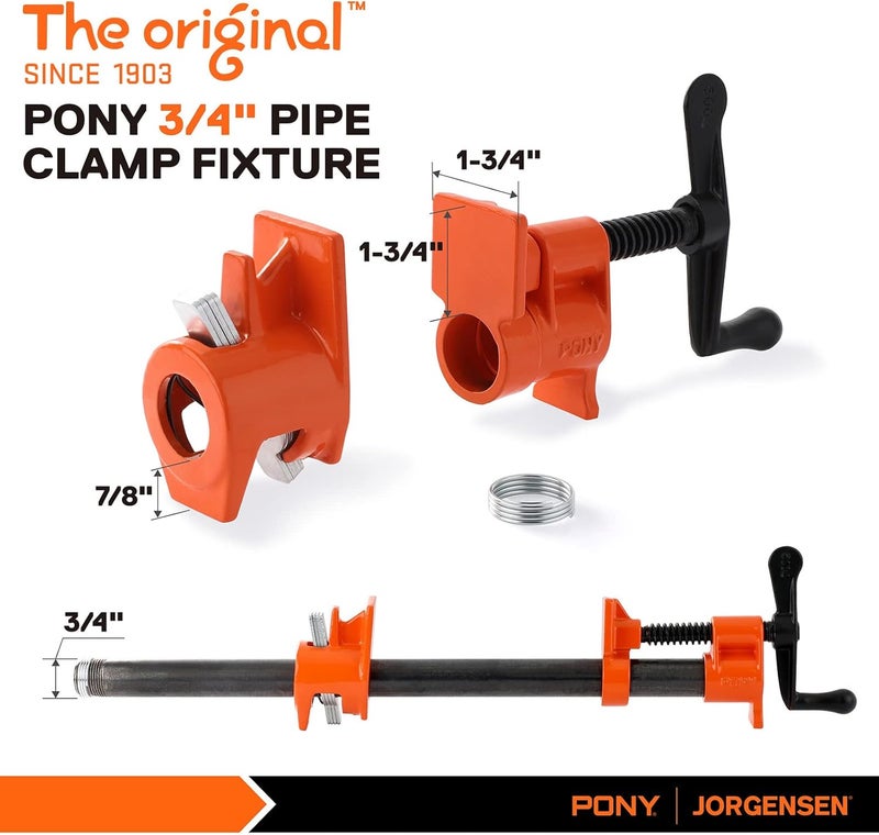 Pony 2-Pack 50 Wood Gluing Pipe Clamp Fixture for 3/4 Inch Black Pipe - Image 3
