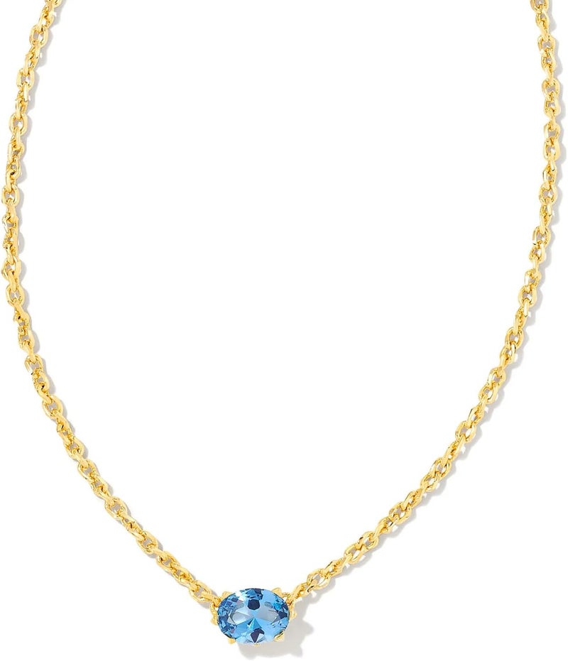 Kendra Scott Cailin Pendant Necklace in Gold with Blue Violet Crystal - Image 1