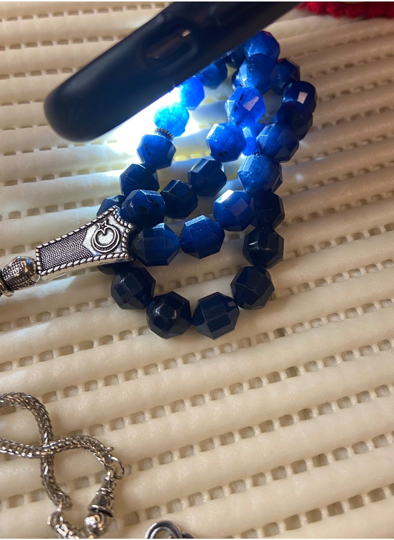 just naturals - Natural Quartz Stone Prayer Beads For Men 33 Beads Size 9.1mm x 10.5mm - Image 1