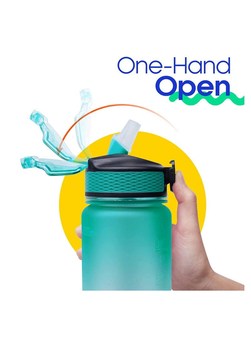 Cutie Cute 32 Oz Motivational Water Bottle with Time Marker & Straw - BPA Free & Leakproof Tritian Frosted Portable Reusable Fitness Sport 1L Water Bottle for Office Gym Workout  - Image 3