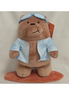 Miniso WE BARE BEARS SEASIDE MUSIC FESTIVAL 11in. Plush Toy(Surfing Grizz) 