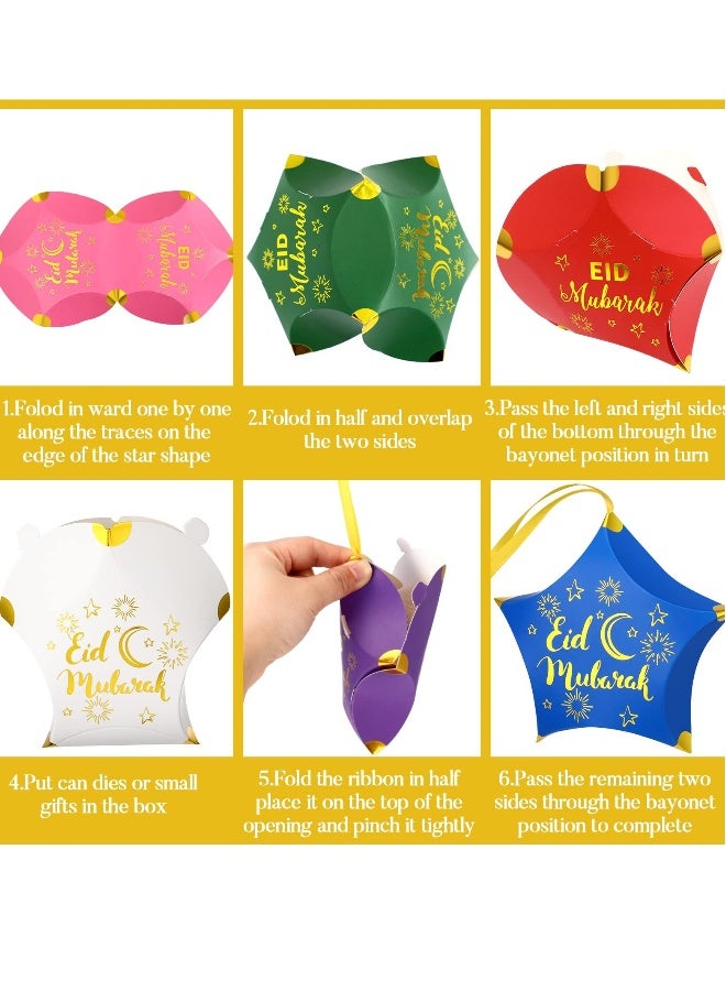 Candy Box, 30 PCS Eid Mubarak Candy Star Shaped Ramadan Box, Muslim Ramadan Gift Bags, Eid Mubarak Party Favors Decorations Box, Treat Boxes Party Favor for Eid Party Supplies - Image 2