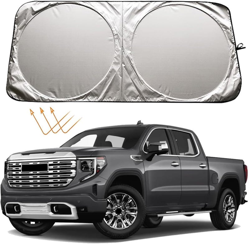 XHRING ظل شمسي للزجاج الأمامي لسيارات GMC Sierra 1500 2500 HD 3500 HD Truck Yukon Acadia Crew Cab Double Elevation AT4 SLE SLT Limited XL Denali Ultimate Accessories، واقي شمسي لنافذة السيارة - Image 1