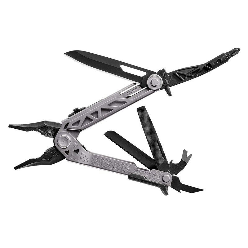 Gerber Gear Center-Drive Multitool - Includes 3.25â€ Outboard Knife, Pliers, Pry Bar, Bottle Opener & Awl - Comes with Bit Set & Sheath - Made in USA - Silver & Black - Image 5