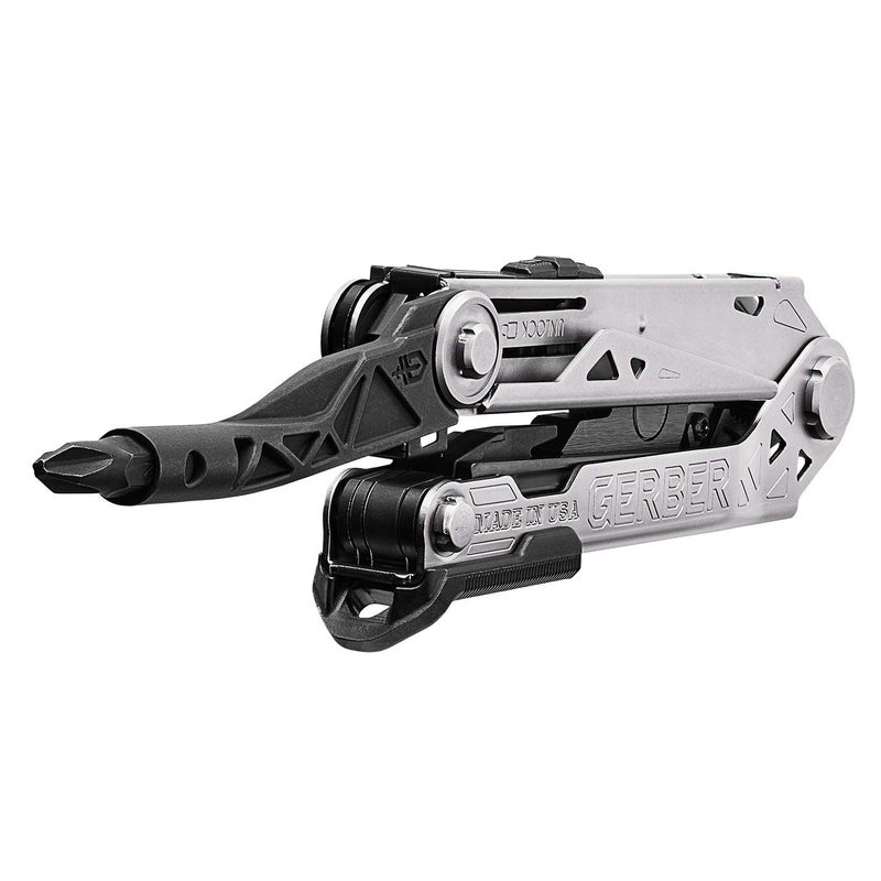 Gerber Gear Center-Drive Multitool - Includes 3.25â€ Outboard Knife, Pliers, Pry Bar, Bottle Opener & Awl - Comes with Bit Set & Sheath - Made in USA - Silver & Black - Image 4