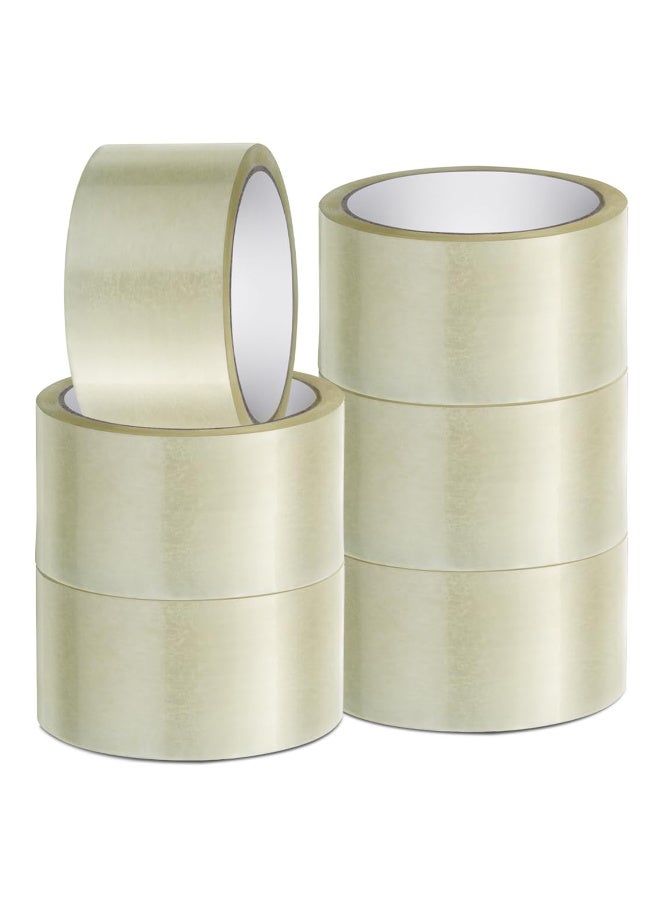 ARABIQO 6 Rolls Clear Packing Tape, 2 inches x 100 Yards strong Heavy Duty Adhesive Tape for Sealing Boxes, Moving, Shipping, Large Postal Bags, Office & Home Use - Image 1