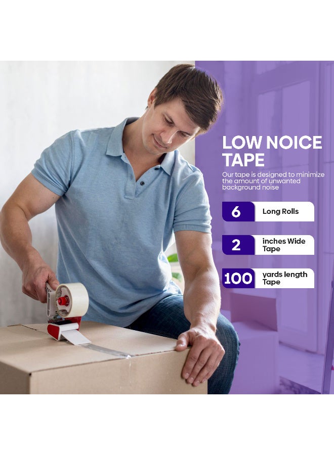 ARABIQO 6 Rolls Clear Packing Tape, 2 inches x 100 Yards strong Heavy Duty Adhesive Tape for Sealing Boxes, Moving, Shipping, Large Postal Bags, Office & Home Use - Image 2