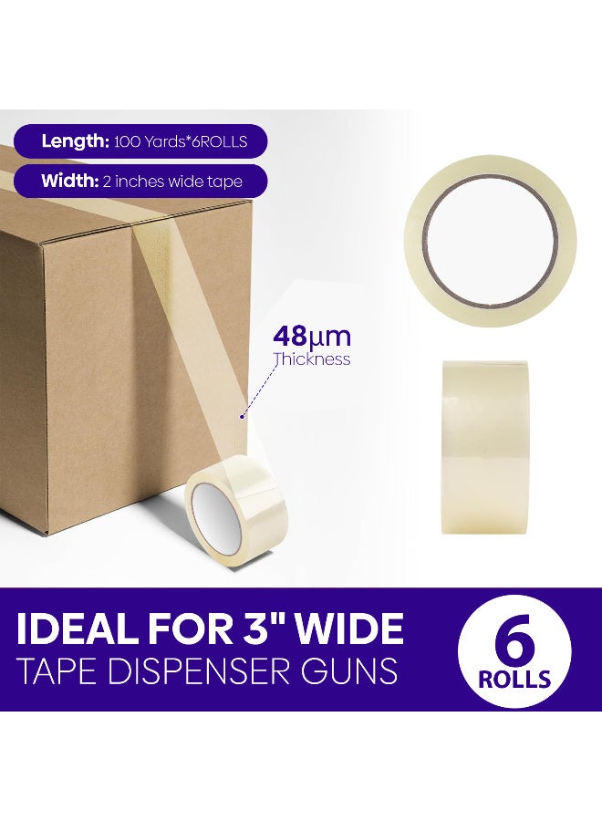 ARABIQO 6 Rolls Clear Packing Tape, 2 inches x 100 Yards strong Heavy Duty Adhesive Tape for Sealing Boxes, Moving, Shipping, Large Postal Bags, Office & Home Use - Image 5