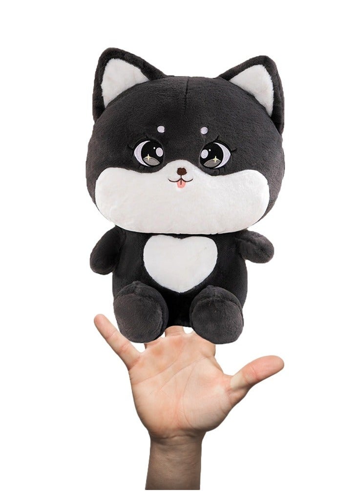 Black Adorable Cat Plush, 9.8 inches Charming Stuffed Animal Cat Plushie Pillow for Kids, Cozy and Huggable Toy, Black  - Image 1