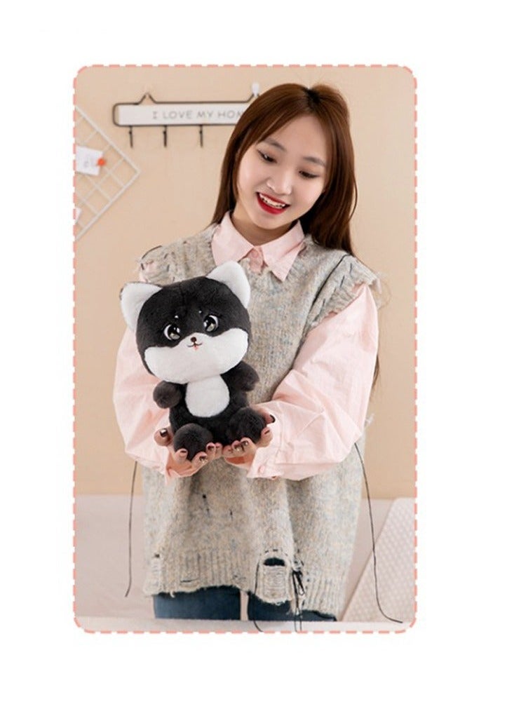 Black Adorable Cat Plush, 9.8 inches Charming Stuffed Animal Cat Plushie Pillow for Kids, Cozy and Huggable Toy, Black  - Image 2