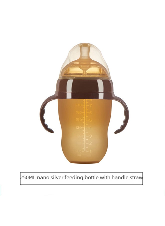 Generic - Food-grade Liquid Silicone Wide-mouth Milk Bottle 150/180/250/300ml - Direct Sale From Manufacturer-Capacity:250ml Nano Silver Bottle Without Handle Straw - Image 1