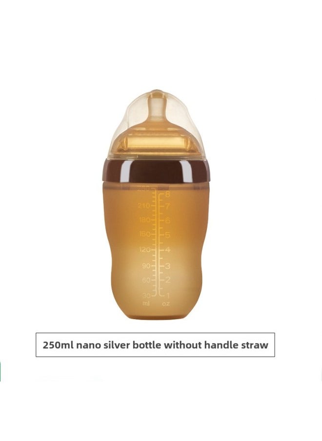 Generic - Food-grade Liquid Silicone Wide-mouth Milk Bottle 150/180/250/300ml - Direct Sale From Manufacturer-Capacity:250ml Nano Silver Bottle Without Handle Straw - Image 1