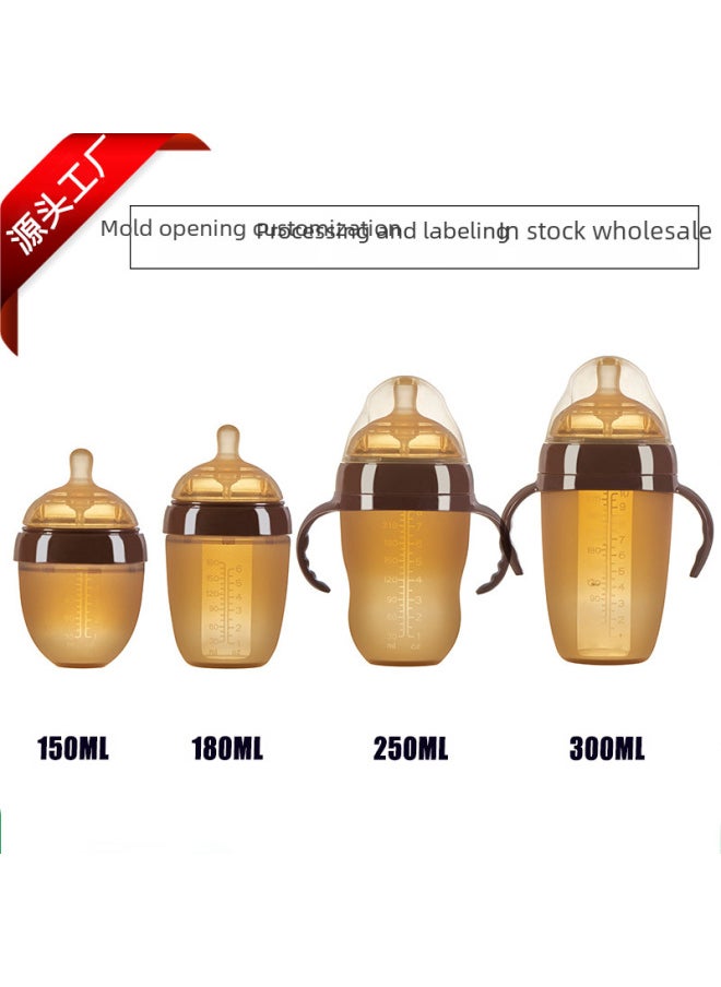 Generic - Food-grade Liquid Silicone Wide-mouth Milk Bottle 150/180/250/300ml - Direct Sale From Manufacturer-Capacity:250ml Nano Silver Bottle Without Handle Straw - Image 1