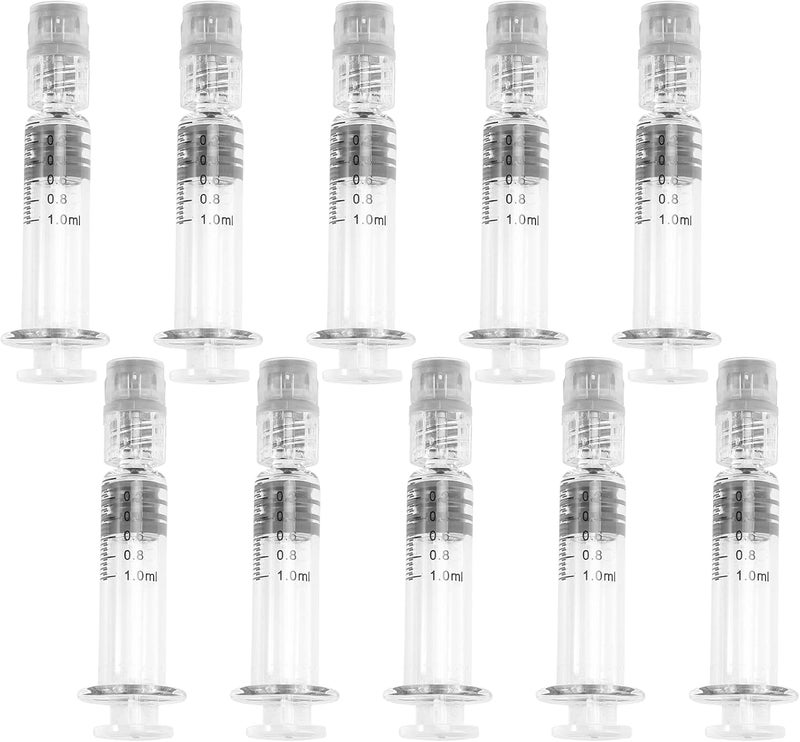klarako 10PCS 1ML Syringe with Luer Lock Tip Glass Syringes with No Needle for Feeding Tubes Cosmetic Home Care - Image 1