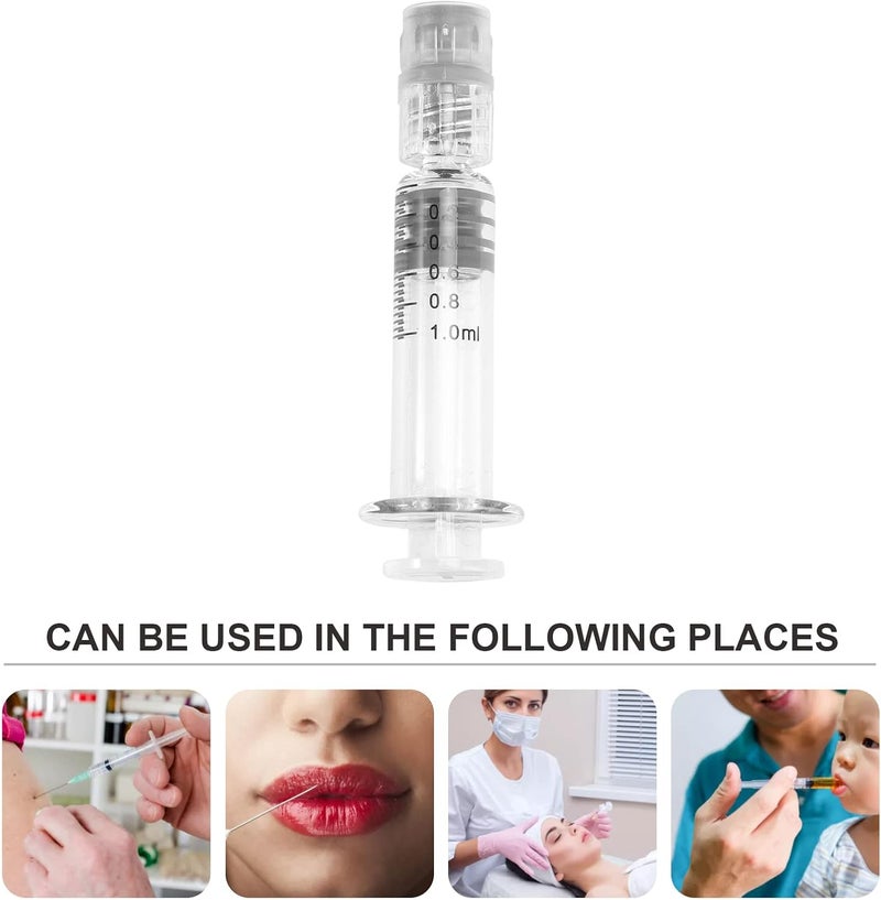 klarako 10PCS 1ML Syringe with Luer Lock Tip Glass Syringes with No Needle for Feeding Tubes Cosmetic Home Care - Image 2