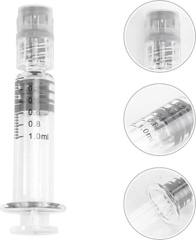 klarako 10PCS 1ML Syringe with Luer Lock Tip Glass Syringes with No Needle for Feeding Tubes Cosmetic Home Care - Image 4