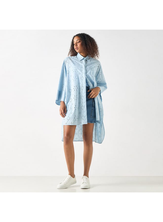 Lee Cooper Lee Cooper Embroidered Oversized Shirt  - Image 2