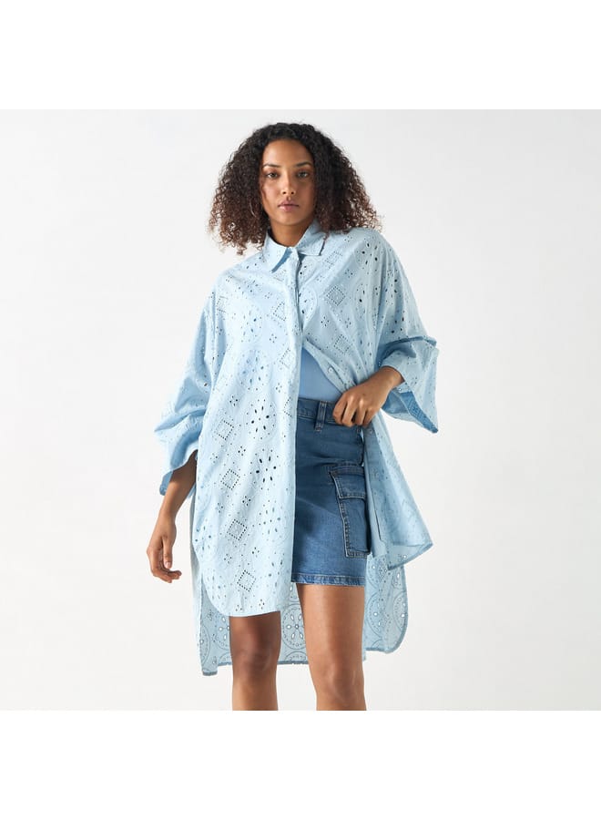 Lee Cooper Lee Cooper Embroidered Oversized Shirt  - Image 1