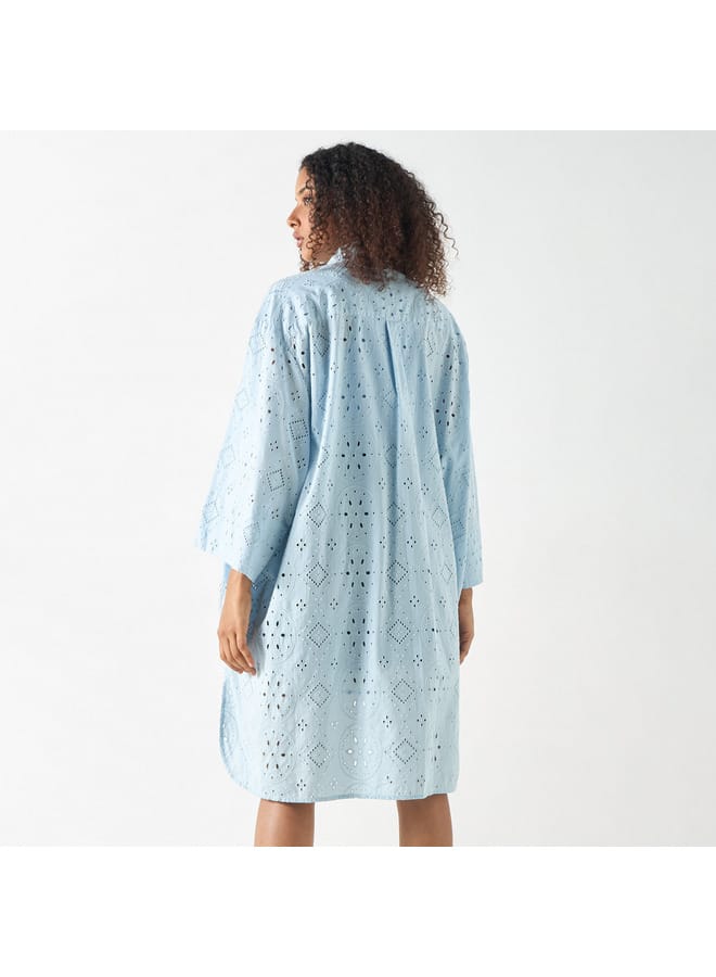 Lee Cooper Lee Cooper Embroidered Oversized Shirt  - Image 3